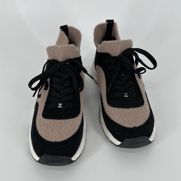 CHANEL Black and Tan Sneakers - Picture 1 of 8